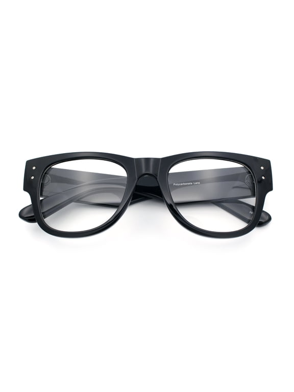 Classic Nerdy Thick Horn Rim Plastic Clear Lens Fashion Eyeglasses [Black]