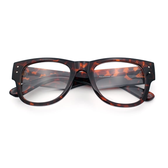 Classic Nerdy Thick Horn Rim Plastic Clear Lens Fashion Eyeglasses [Tortoise]