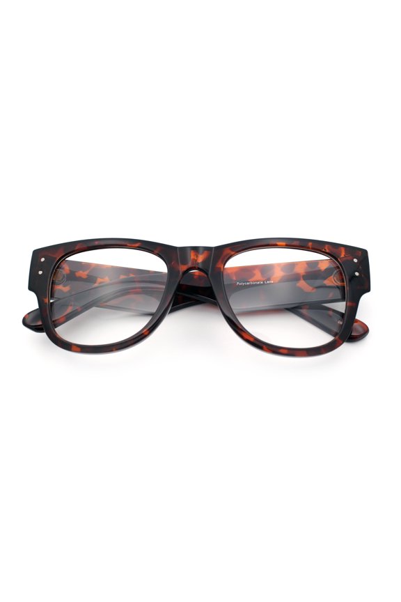 Classic Nerdy Thick Horn Rim Plastic Clear Lens Fashion Eyeglasses [Tortoise]