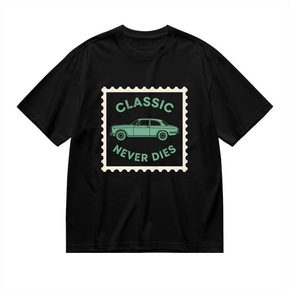 Classic Never Dies, Vintage Car Print 1, Vintage T Shirt, Cotton T-Shirt for Men, 23554244,XL
