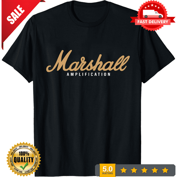 Classic New Marshall Amplification Amplifier Logo T-Shirt Black S-5XL, NEW TRENDING ITEM-TH71306
