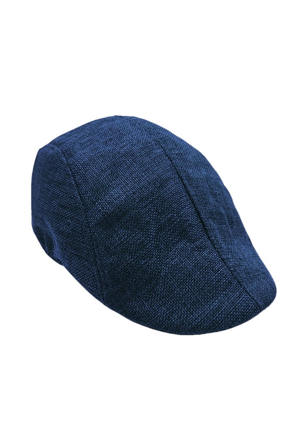 Classic Newsboy Beret Cap for Men and Women, Stylish Peaked Flat Hat, Retro Ivy Cabbie Cap for Outdoor Fashion and Sun Protection Navy