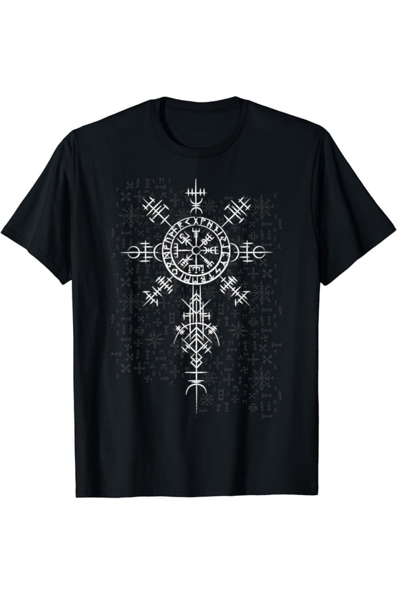 Classic Nordic Celtic Symbol - Viking Compass Vegvisir T-Shirt
