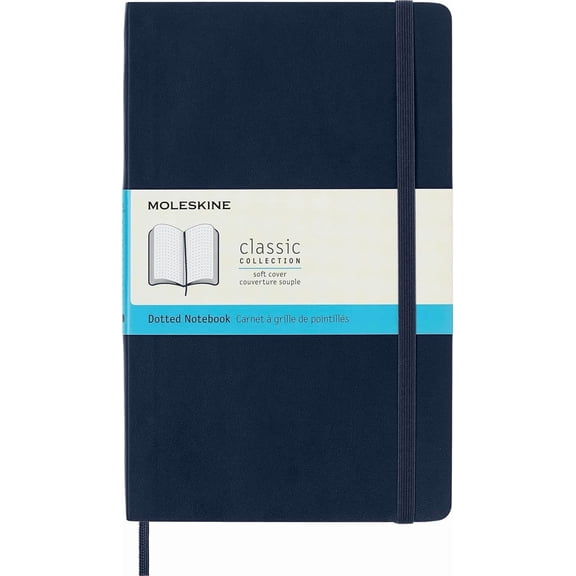 Classic Notebook, Soft Cover, Large (5" x 8.25") Dotted, Sapphire Blue, 192 pages
