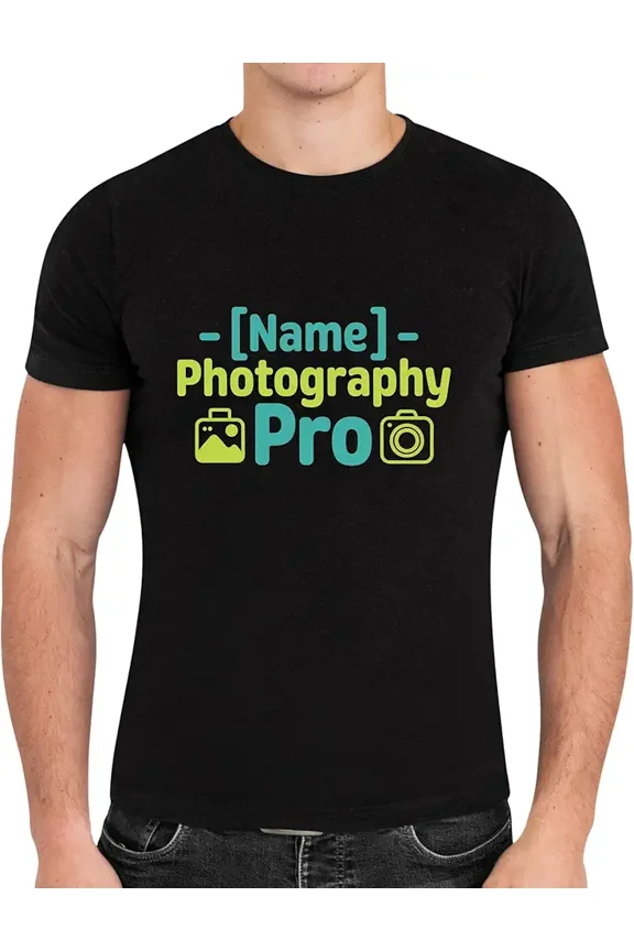 Classic Occupation Tee with Name Professional Pack Career Style - Photography Pro Black