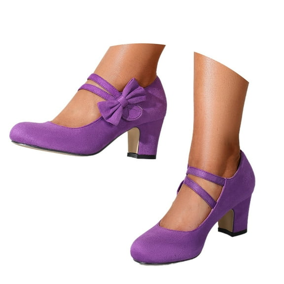 Classic Office Heels for Women – Comfortable Pumps for Business Classic Round Toe High Heel For Oktoberfest Fall Winter Casual Fashion Floral Dress Shoes