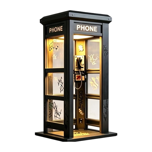 Bar Counter Vintage Phone Booth Lamp Warm Gentle Glow Retro Art Decor Lighting