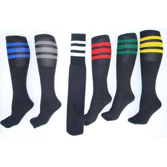 Classic Old School Black Striped Tube Socks