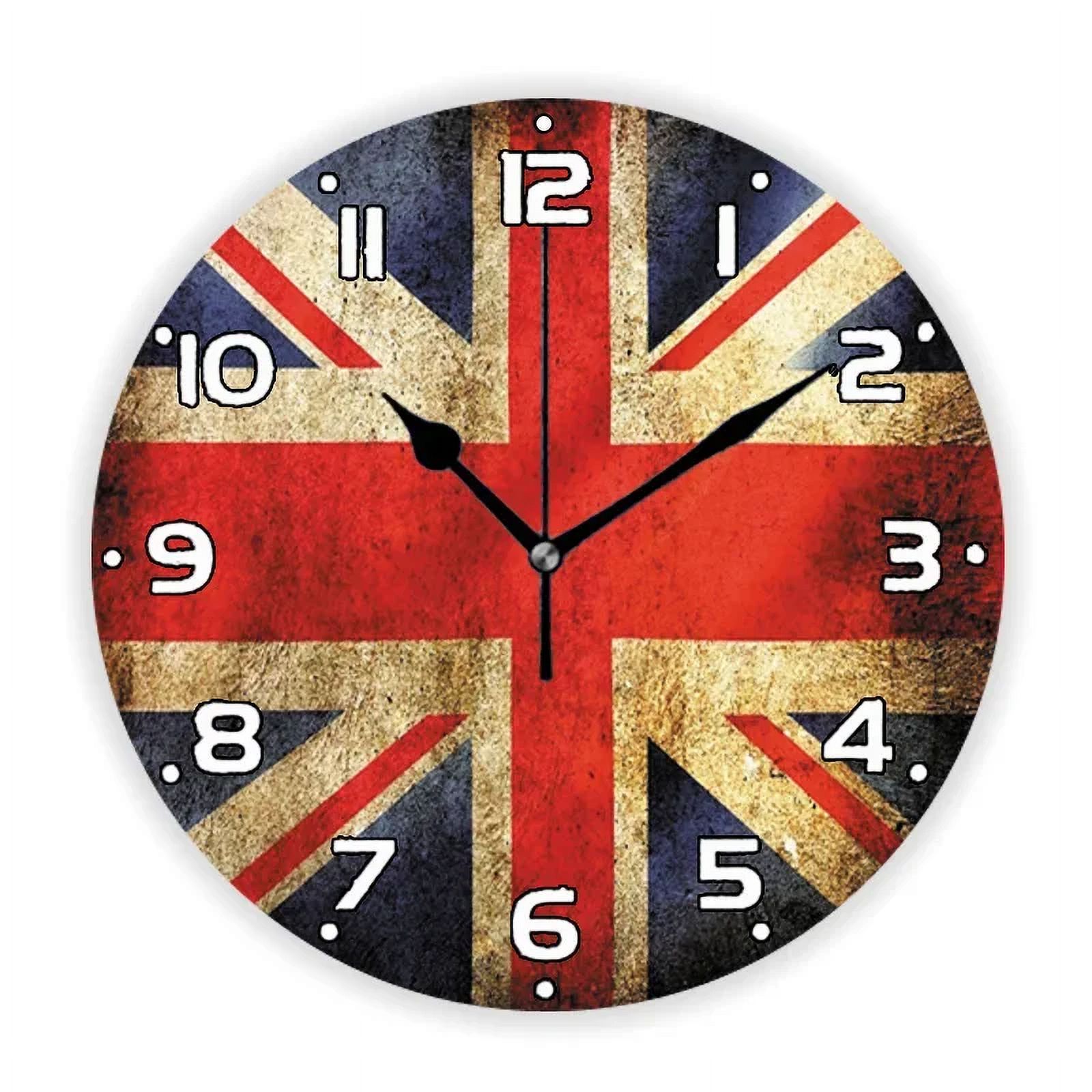 Classic Old Union Jack Flag Pop Guitar Wall Clock for Player Musician ...