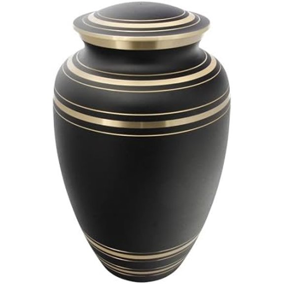 Classic Onyx Brass Cremation Urn for Ashes, Brass, Black Urn, Adult Sized Cremation Urn, 9.75 Inches High$$Home Decor, Kitchen, & Other