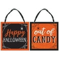 thumbnail image 1 of Classic Orange & Black Halloween Candy Reversible Sign, 1 of 1