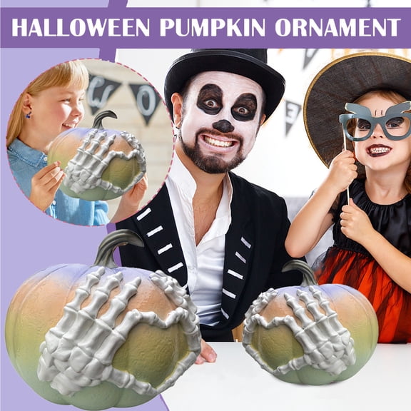 Classic Orange Halloween Creepy Bony Hand Tabletop Prop, Indoor Home Tabletop Haunted House Trick Or Treat Spooky Party Vibe, Tear Proof Weatherproof Craftsmanship Display For Holiday Party Guests