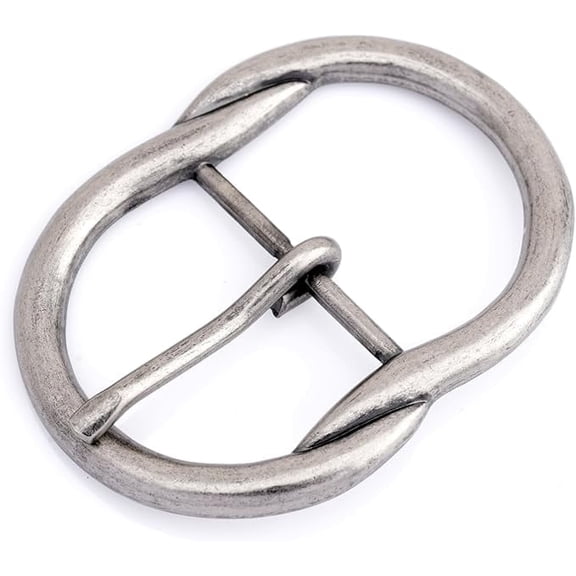 Classic Oval Design Belt Buckle for 1.5 Inch Wide Belts – Vintage Style Replacement Belt Buckle HRBK D8132 (Antique Silver)