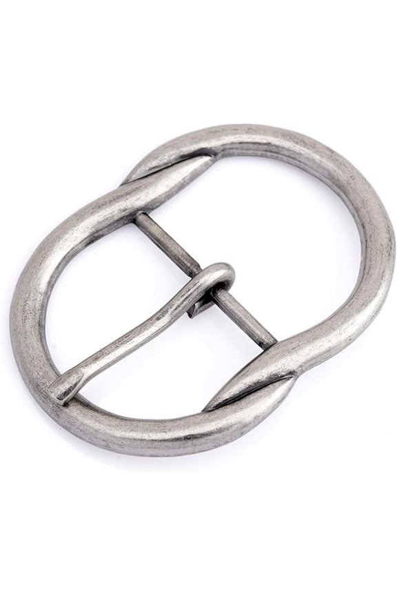 Classic Oval Design Belt Buckle for 1.5 Inch Wide Belts – Vintage Style Replacement Belt Buckle HRBK D8132 (Antique Silver)