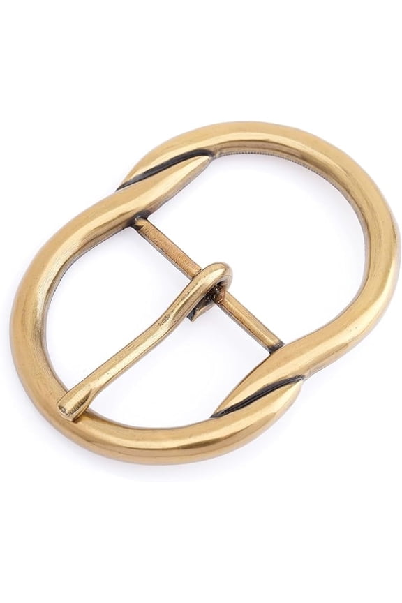 Classic Oval Design Belt Buckle for 1.5 Inch Wide Belts – Vintage Style Replacement Belt Buckle HRBK D8132 (Brass)