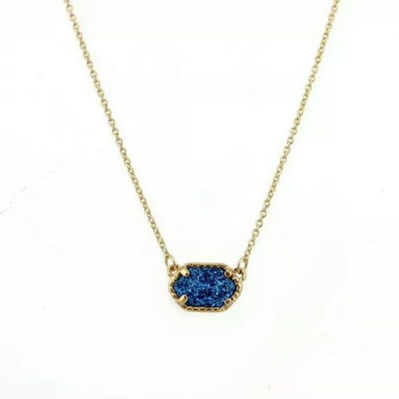 Classic Oval Hexagon Druzy Crystals Quartz Choker Collar Necklaces for Women New