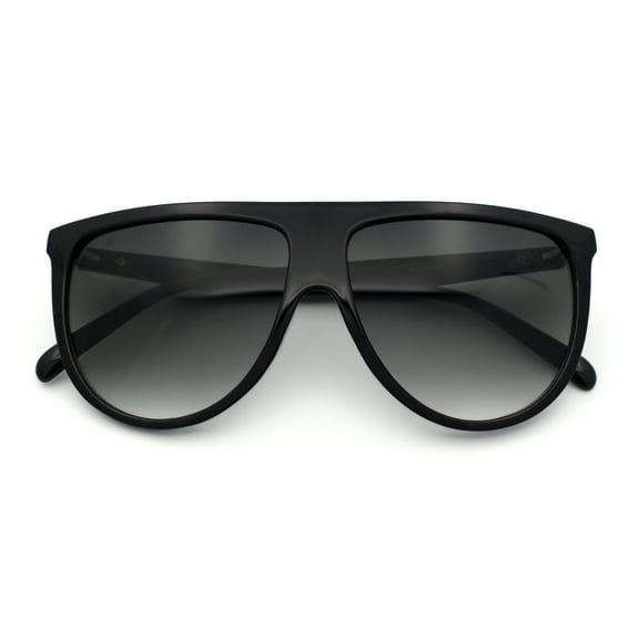 Classic Oversized Flat Top Oversized Thin Plastic Racer Fashion Sunglasses Black - Green