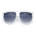 thumbnail image 1 of Classic Oversized Flat Top Oversized Thin Plastic Racer Fashion Sunglasses Clear - Smoke, 1 of 8