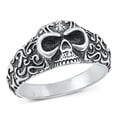 thumbnail image 1 of Classic Oxidized Biker Ring .925 Sterling Silver Band Jewelry Female Male Unisex Size 9, 1 of 4