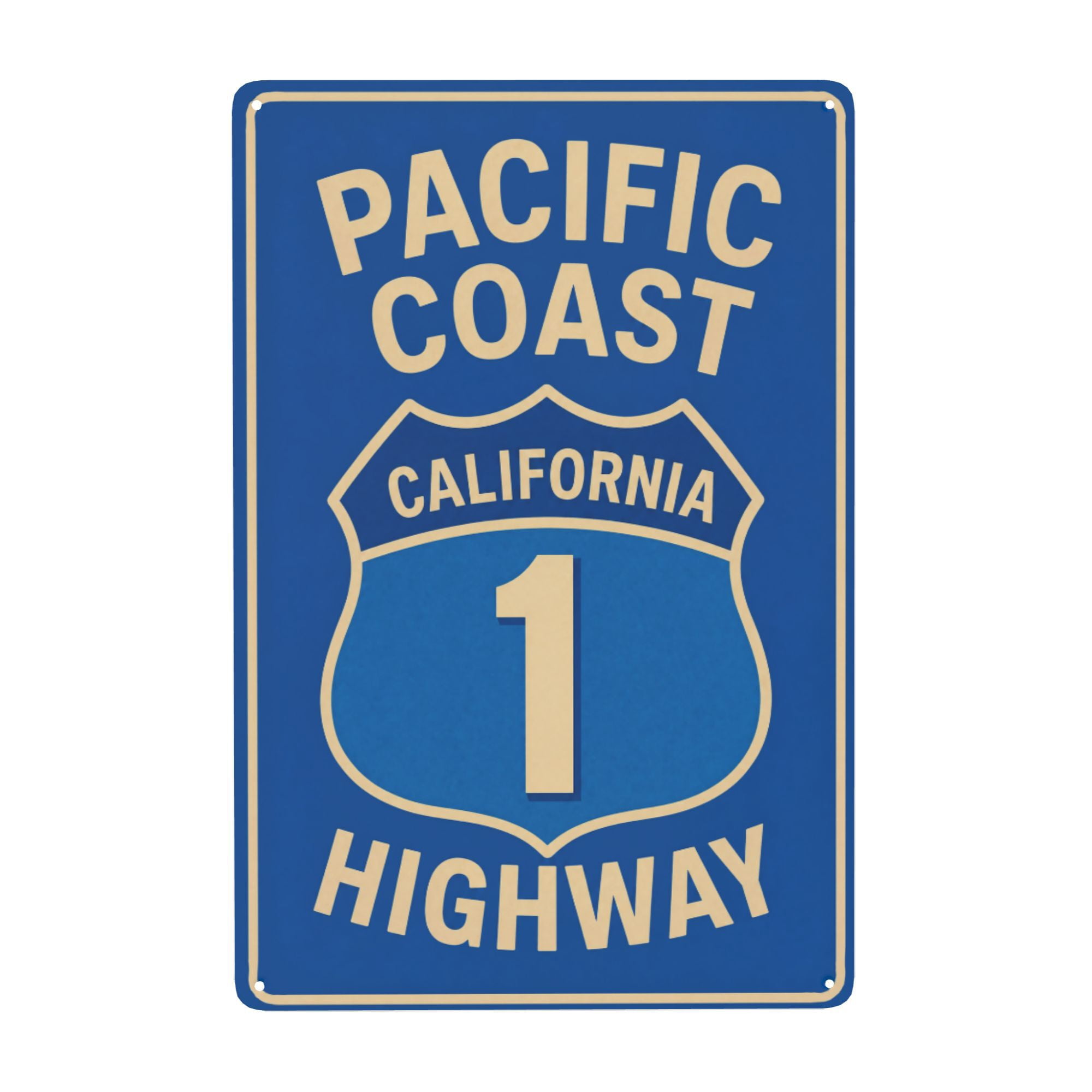 レア！　カリフォルニア　PACIFIC COAST ロードサイン　本物　USA Pacific Coast Highway Sign