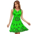 thumbnail image 1 of Classic Paisley Bandana, Neon Green, Purple And Black Sundress Sleeveless Dress Summer Women Clothes Dress for Women Dresses, 1 of 7