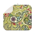 thumbnail image 1 of Classic Paisley Boho Kitchen Drying Mat Super Absorbent Microfiber Pad Ethnic Floral Design 3-Layer Thick Foldable & Washable, 1 of 3