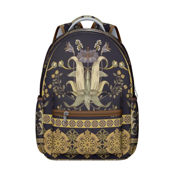 Classic Paisley Design School Backpack for Students Colorful Bohemian Ethnic Vintage Floral Pattern, Adjustable Straps and Wear-Resistant Material