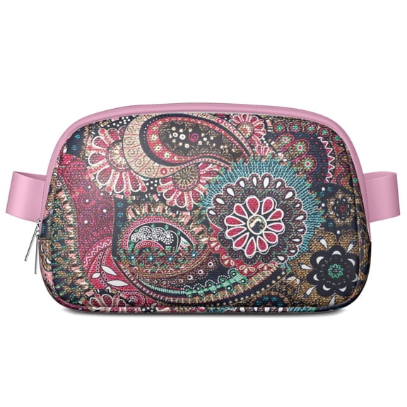 Classic Paisley Waist Bag – Elegant Fanny Pack with Bohemian Floral Design and Retro Ethnic Pattern