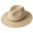 thumbnail image 1 of Classic Panama Hat for Outdoor and Travel - Wide Brim Boater Sun Hat for Beach Relaxation and Everyday Use, Beige, 1 of 2
