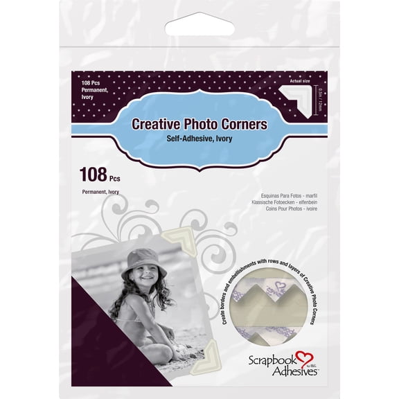 Classic Paper Self-Adhesive Photo Corners .5 Inch 108/Pkg-Ivory