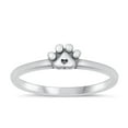 thumbnail image 1 of Classic Paw Print & Heart Ring .925 Love Sterling Silver Band Jewelry Female Male Unisex Size 8, 1 of 4