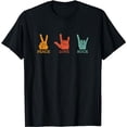 thumbnail image 1 of Classic Peace Love Rock Vintage Tee Concert Band Rock Music T-Shirt, 1 of 5