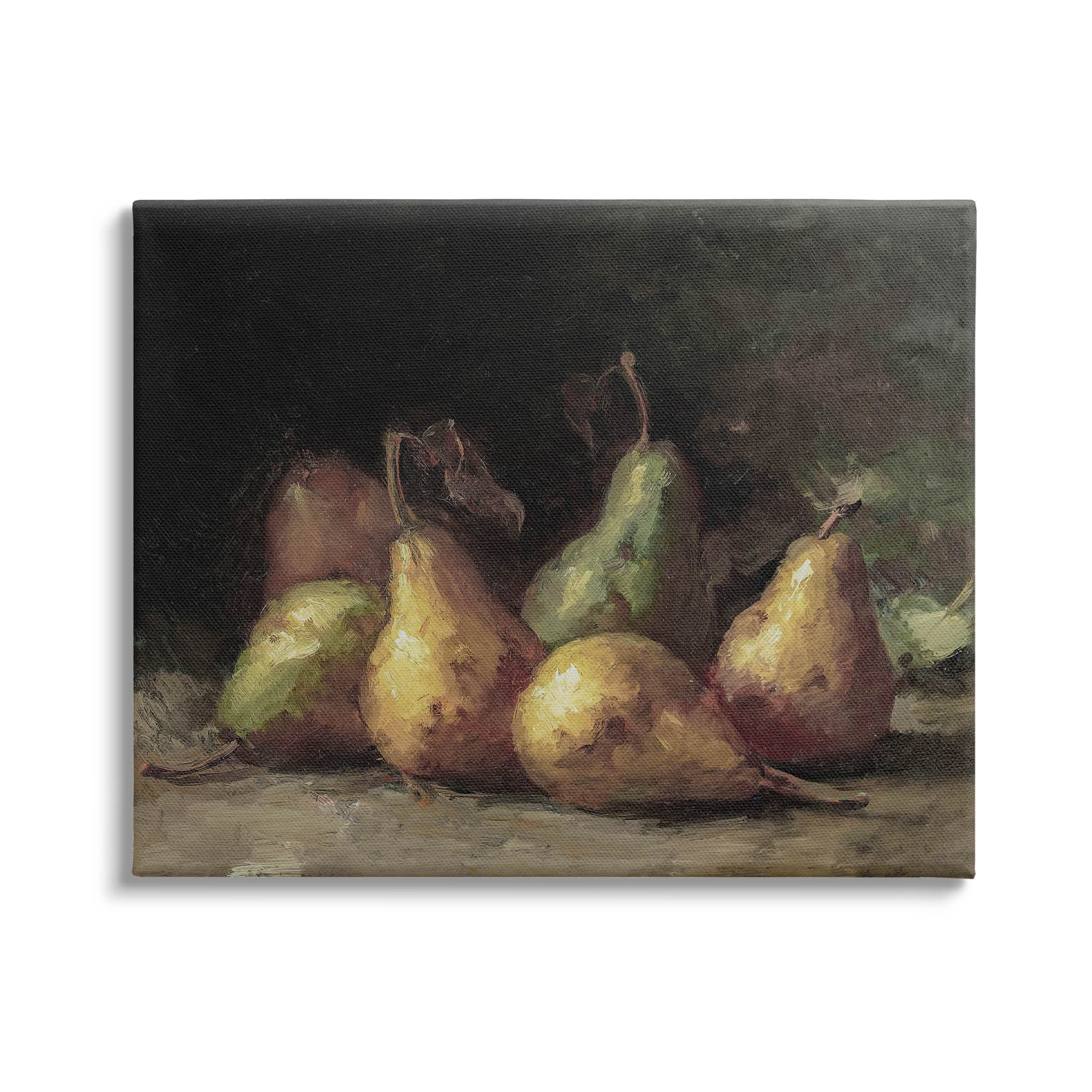 Classic Pears Still Life Food & Beverage Painting Gallery Wrapped Canvas Print Wall Art