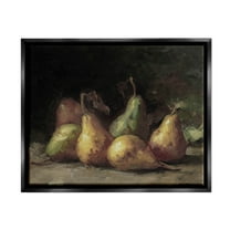 Classic Pears Still Life Food & Beverage Painting Jet Black Framed Art Print Wall Art