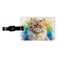 thumbnail image 1 of Classic Persian Cat Watercolor Style Faux Leather Travel Luggage Tag, 1 of 7