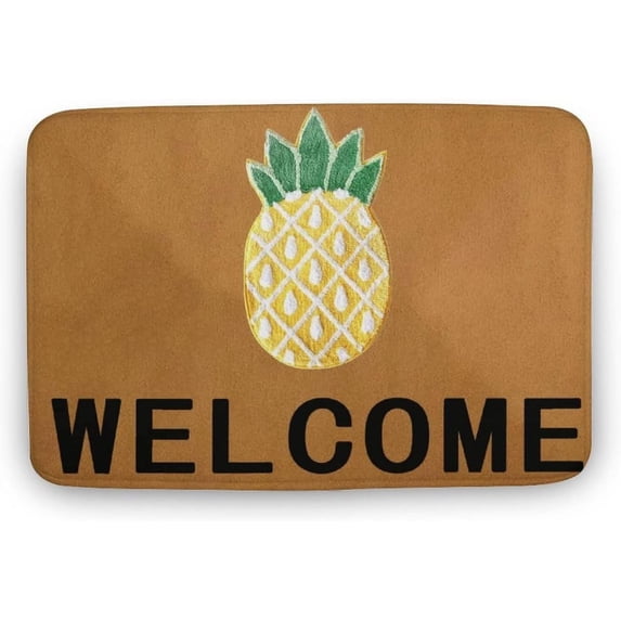 Classic Pineapple Welcome Mat Door Mat,Rug Easy Clean,Cartoon Pineapple Rug Welcome Door mats Outdoor for Home Decor Living Room Bedroom Bathroom Kitchen Front Porch Fruit Indoor Mat 16x24 Inch