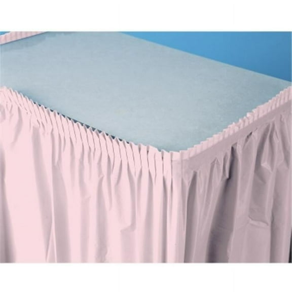 Classic Pink 14' x 29" Plastic Tableskirt