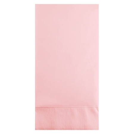 Classic Pink Paper Guest Towels 48 Count for 24 Guests