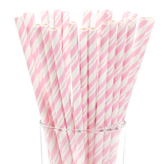 Classic Pink & White Straws