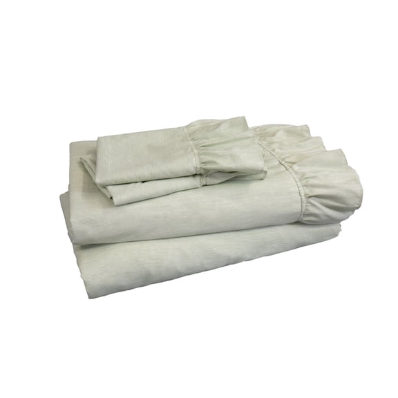 Pyxie Home Shabby Chic 3-Piece Green Stripe Sheet Sets, Twin - Ruffle