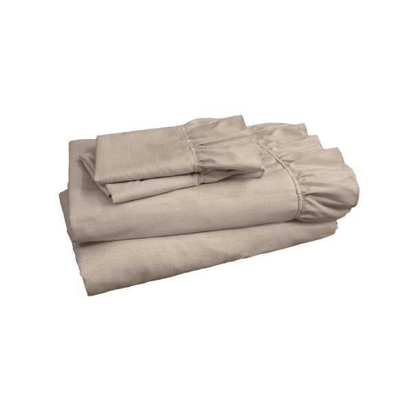 Pyxie Home Shabby Chic 3-Piece Taupe Pinstripe Sheet Sets, Twin - Ruffle
