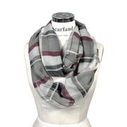 Classic Plaid Infinity Scarf Gray