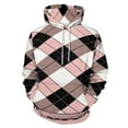thumbnail image 1 of Classic Plaid Pattern Pink Black White 3D Print Hoodie Men Women Autumn Thin Pullover Sweatshirt Vintage Streetwear Tops, 1 of 6
