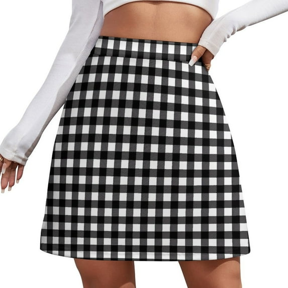 Classic Plaid Skirt Red And Black Vintage Mini Skirts Summer High Waist Pattern Street Sty