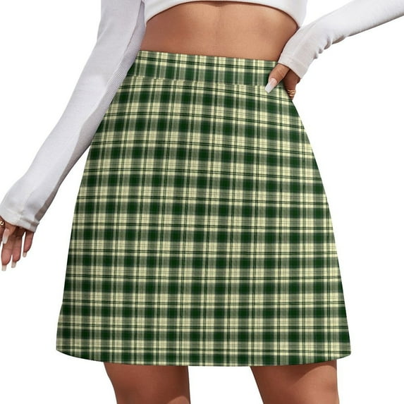 Classic Plaid Skirt Red And Black Vintage Mini Skirts Summer High Waist Pattern Street Sty