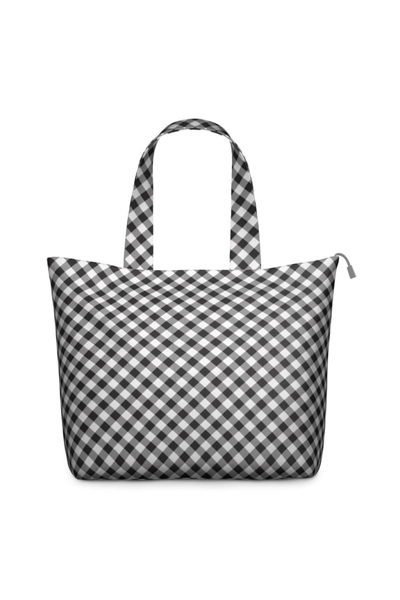 Classic Plaid Travel Duffel Buffalo Checkered Weekender Bag with Striped Rustic Pattern, Lightweight Tote Bag with Geometric Aesthetic