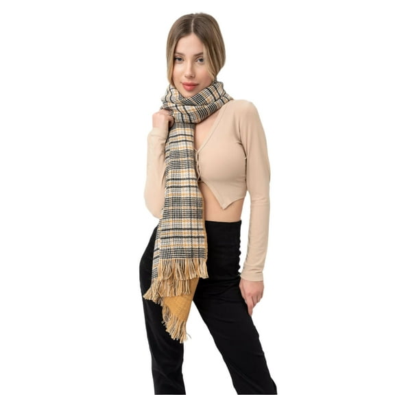 Classic Plaid Winter Scarf Reversable Thick Shawl, Scarf For Men & Women, Warm Scarf