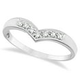thumbnail image 1 of Classic Plain Chevron V Shaped CZ Diamond Ring Band Wedding Ring 925 Sterling Silver Gemstone Jewelry For Women Gift, 1 of 1