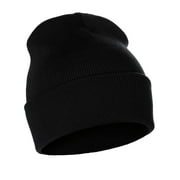 I&W HATGEAR Classic Plain Cuffed Beanie Winter Knit Hat Skully Cap, Black