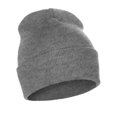 thumbnail image 1 of Classic Plain Cuffed Beanie Winter Knit Hat Skully Cap, Heather Grey, 1 of 2